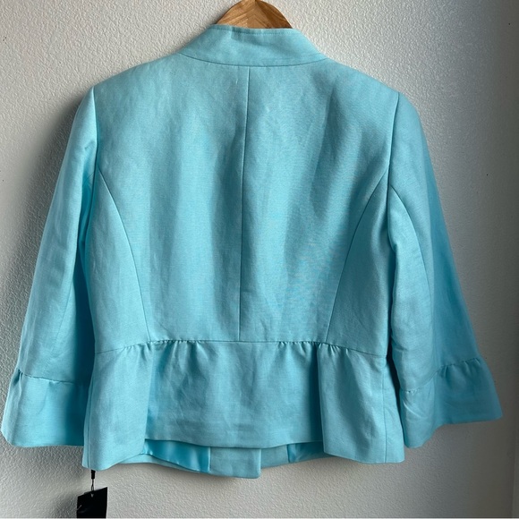 NEW Tahari | Linen Blend Peplum Blazer Jacket - Picture 5 of 10